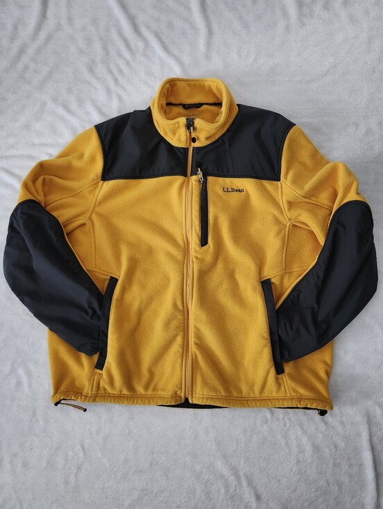 L.L. Bean Other - L.L. BEAN Men's Size XL Colorblock Polartec Fleece Sweater Jacket Grey Yellow